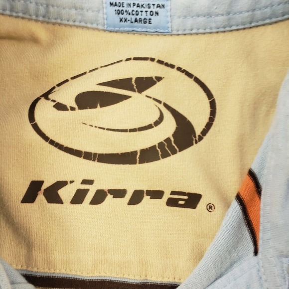 Kirra mens Blue Stripe Short Sleeved Collare Polo Shirt Size 2XL XXL 100% Cotton - Picture 5 of 11